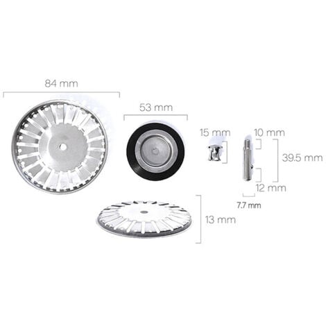 84mm Stainless Steel Sink Stopper Replacement Sink Plug Drain Stopper for Food/Hair Catcher - for 84-85mm Kitchen Sink Hole