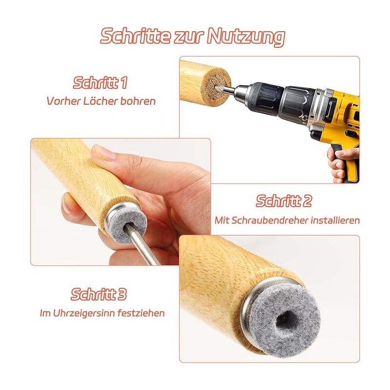 24x Filzgleiter Für Stühle - ø 22mm Mit 4mm Stärke, Bodenschutz Für Parkett, Laminat & Fliesen