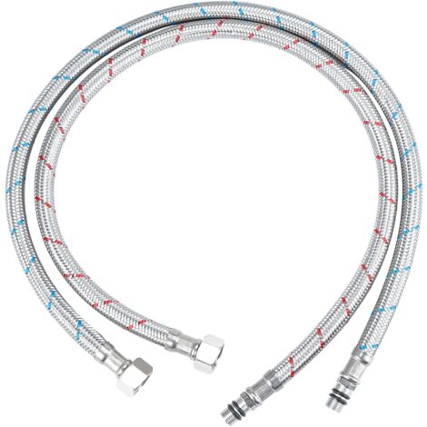 2x Geflochtene Wasserhahn Schläuche - Rostfrei & Hochdruck