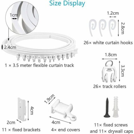 FOGAWA Vorhangschiene 5m Wandmontage - Flexible Gardinenschiene Mit 40 Klammern
