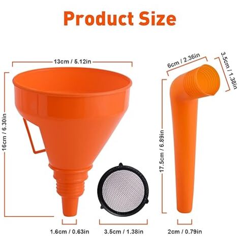 5-teiliger Benzintrichter Set - Flexibel Mit Schlauch & Karabiner