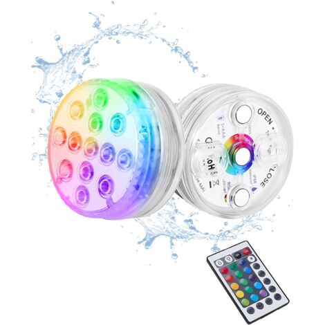 FUNOMOCYA LED Unterwasserlampe - Kabellos Wasserdicht IP68 Für Pool