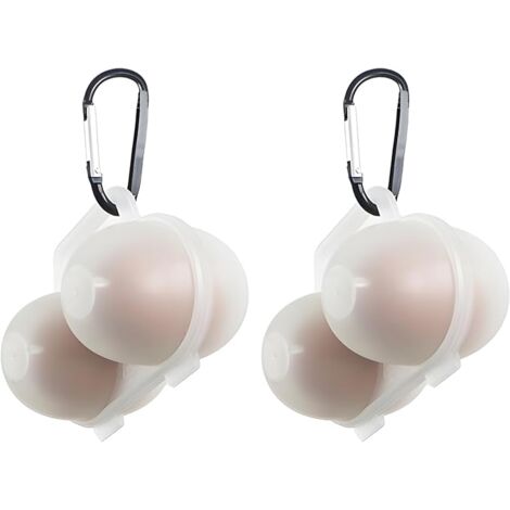 3 Stück Eierbehälter Für 2 Eier - Transparente Eierbox Mit Karabiner Für Camping & Küche