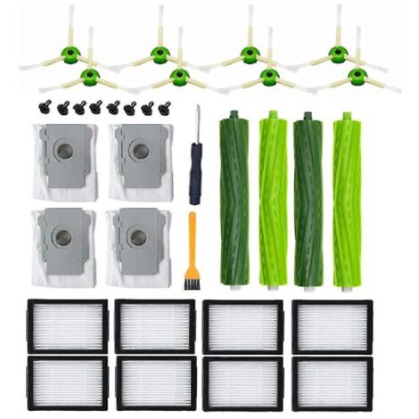 Ersatzteile Set Für IRobot Roomba – 2 Bürsten, 8 Filter, 8 Beutel, 10 Seitenbürsten, Für I/i+/E/J Serie