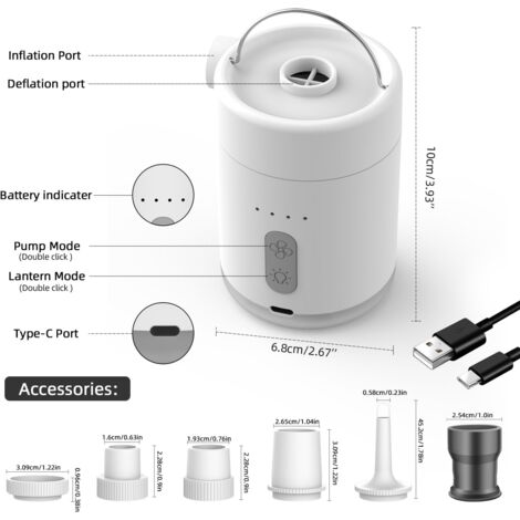 PlusFive 3-in-1 Elektrische Ballonpumpe 550W – Für Latex-, Folienballons, Luftmatratzen & Entlüften