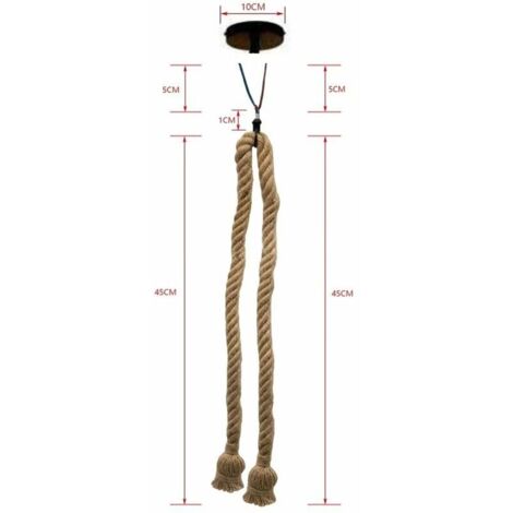 Pendelleuchte Mit Hanfseil 100cm - 3x E27 Vintage Industrieleuchte Für Wohnzimmer