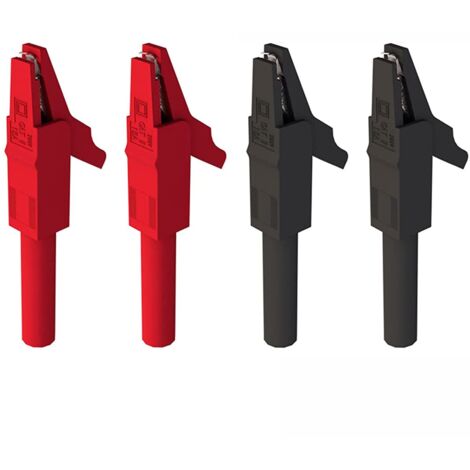 4 Stück 20A Krokodilklemmen - Voll Isolierte Sicherheitsklemmen Mit 4mm Bananenstecker