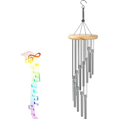 Windspiel Aus Aluminium Für Draußen – 6 Röhren, Tief Beruhigender Klang Für Garten, Terrasse & Als Geschenk