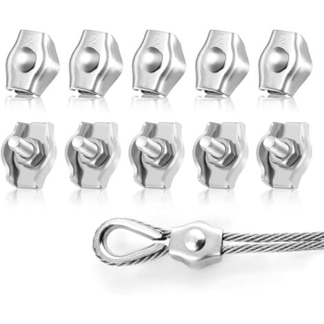 Flintronic Drahtseilklemmen 2mm - 24 Stück Edelstahl U-Bolzen Für Seile Und Kabel