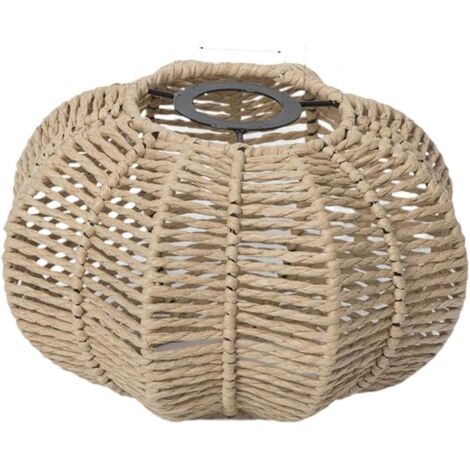 Rattan Lampenschirm Mini - Gewebter Deckenlampenschirm 5,5cm Kaffeefarben