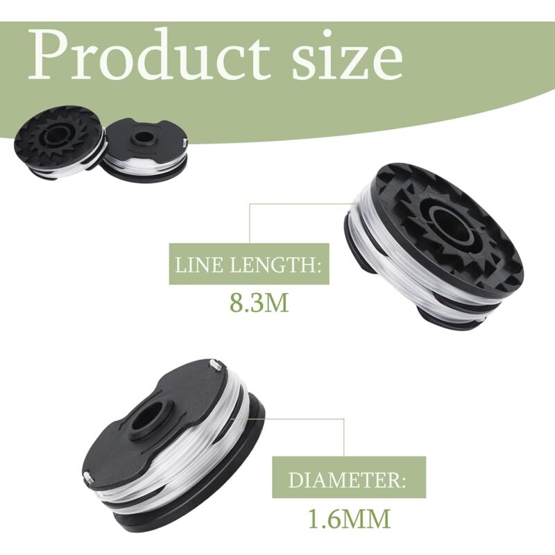 Bobina Filo Per Tagliaerba Parkside PRT 550 - 4 Bobine Ricambio Nylon 1.6mm, 8.3m