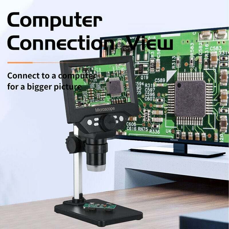 Microscopio Portatile 500X Per Adulti/bambini, Mini Microscopio Tascabile Con Schermo Ips Da 20 E 8 Led Regolabili Microscopio Digitale Ricaricabile Compatibile Con Pc View Con Windows Nero 90069211 - 7