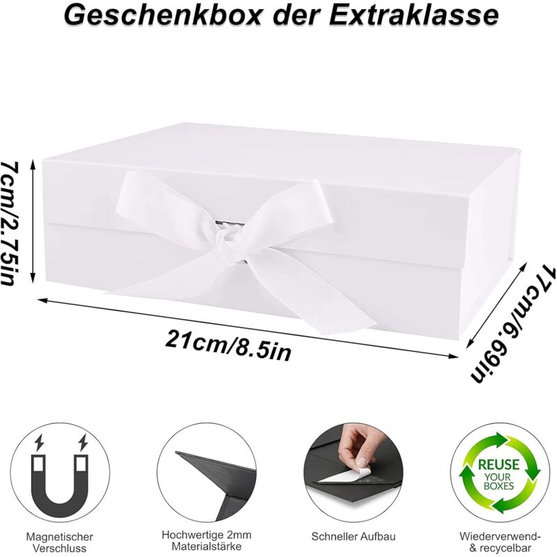 Scatola Portabiglietti Matrimonio In Legno - 30x24x22.5 Cm Per Ospiti Bianco - Foto 2