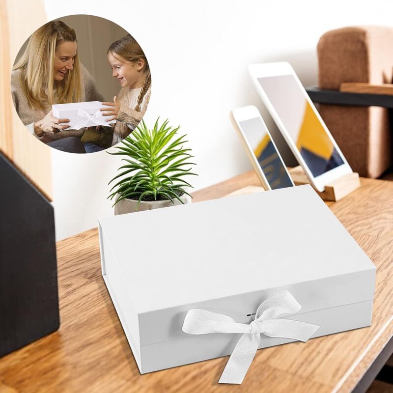 20 Scatole Regalo Con Nastro Bianco 12x12x9cm - Per Matrimoni, Compleanni E Natale | Ideale Per Damigelle E Regali Speciali - Foto 5