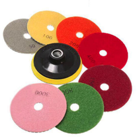 Set 12 Dischi Diamantati Per Lucidatura 100mm - Grana 50-3000 Per Granito, Marmo, Cemento E Ceramica - Foto 9