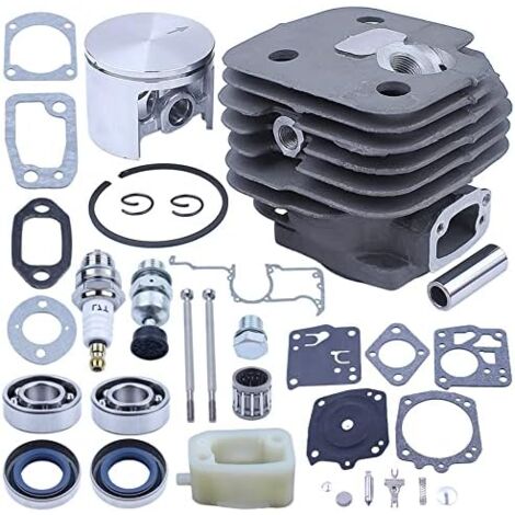 AUNMAS Kit Pistone Cilindro 46mm Per Motoseghe 50,51,55 Rancher - Con Guarnizioni, Ricambio Nikasil