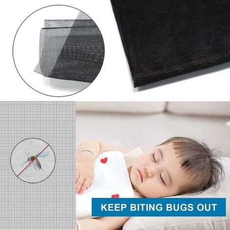 Zanzariera Magnetica Per Finestre - Regolabile Fino A 120x130 Cm, Grigia, Senza Foratura, Fibra Di Vetro