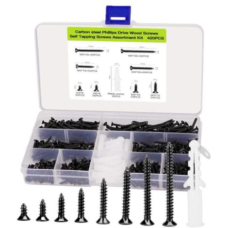 Kit 1000 Viti Piccole Autofilettanti - Misure M1, M1.2, M1.4, M1.7 - Testa Trasversale