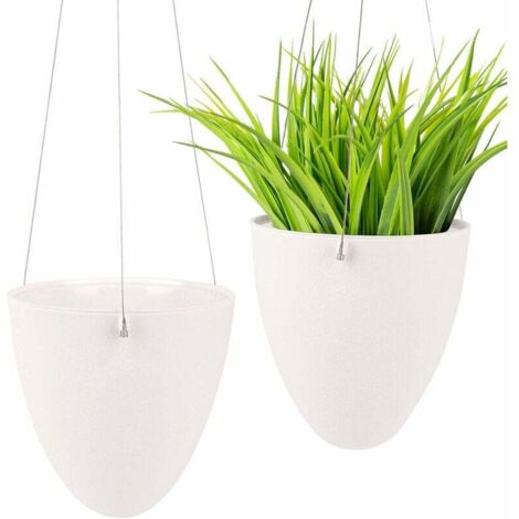 Vasi Appendere Esterni 2 Pezzi - Fioriere Semicerchio Plastica 21cm - Foto 1