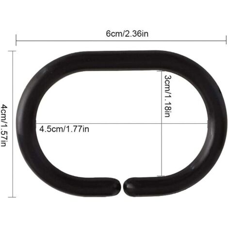 24 Anelli A Forma Di C Per Tenda Doccia - Ganci In Plastica Per Appendere Tende Da Doccia O Separé - Foto 2