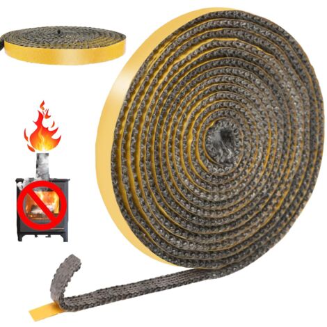 Corda Ignifuga Autoadesiva Per Stufe E Caminetti – 2mm X 15mm X 2m, In Fibra Di Vetro