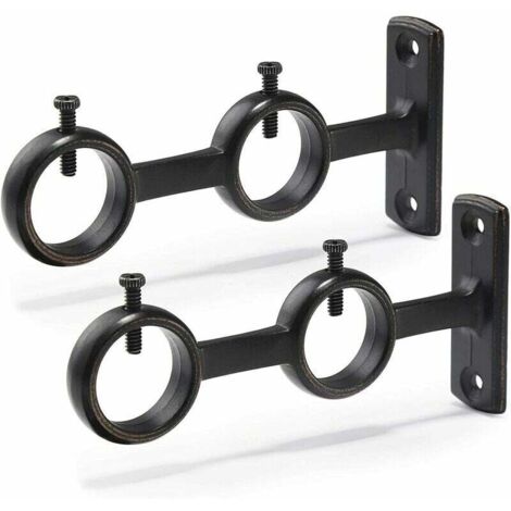 T Tulead 2 Staffe Per Asta Tenda In Legno Bianco - Supporto Per Tende Da Finestra E Doccia, Con Viti