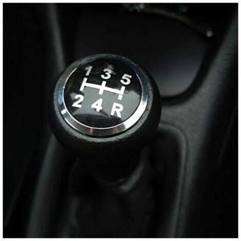 DAZZLEEX Pomello Del Cambio A 5 Marce In Pelle Sintetica, Nero Cromato, Altezza 115 Mm, Diametro Interno 18 Mm, Per Peugeot 206 207 208 307 308 3008 406 407 508 E Citroen C5
