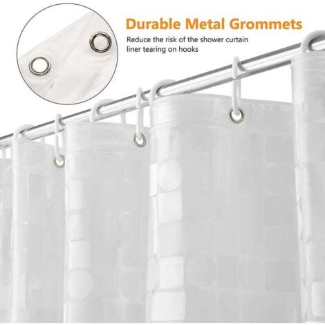 Tenda Doccia Antimuffa 180x180 Cm - In PEVA Senza PVC, Con Magneti E Occhielli Antiruggine - Foto 6
