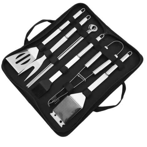 Edihome, Set Barbecue, Accesori Barbecue, 25 Pezzi, Kit Professionale, BBQ, Acciaio Inossidabile, Regalo Uomo, con Custodia Premium Grill