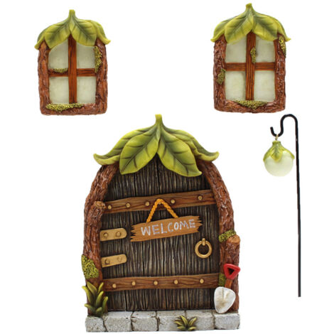 AUEAR, Confezione da 48 porte delle fate in miniatura in legno