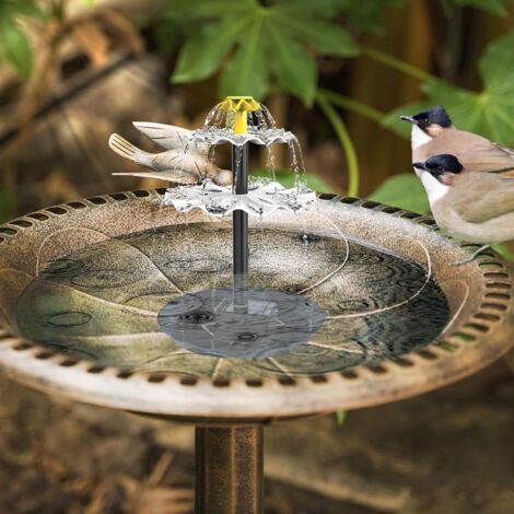 POMPA SOLARE FONTANA DA GIARDINO CON BATTERIA e LUCE LED - GIOCO D'ACQUA FONTANA ORNAMENTALE BAGNO PER UCCELLI FONTANA SOLARE PER LAGHETTO DA GIARDINO RÜGEN 200-1