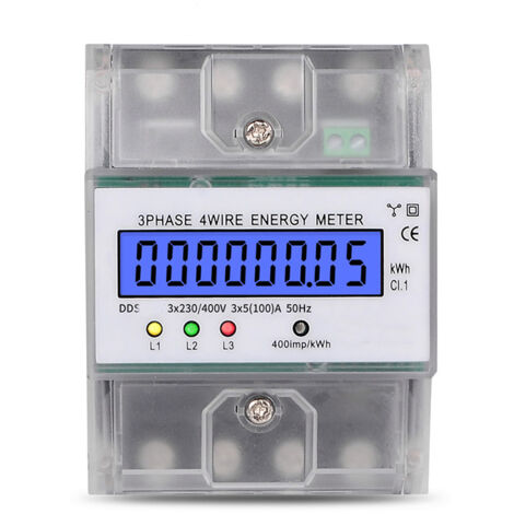 CONTATORE DI CORRENTE digitale LCD contatore trifase per guida DIN