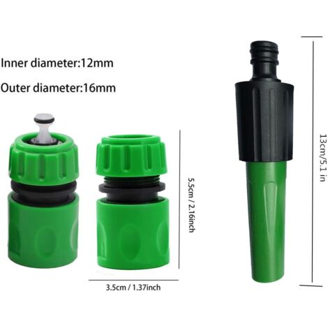 Hotop Set 6 Raccordi Doppi Per Tubo Da Giardino 1/2 Pollice - Connettori Maschio-Maschio In Plastica Resistente Con Guarnizione Antigoccia Per Prolungare La Portata Dell'Acqua - 5