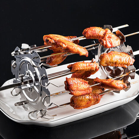 Spiedini per Barbecue in Acciaio Inox per Carne e Verdura (10 Pz/40 Cm) Extra Spessi 2 Mm, Kewers, Shish Kebap, 40/50/60 Cm