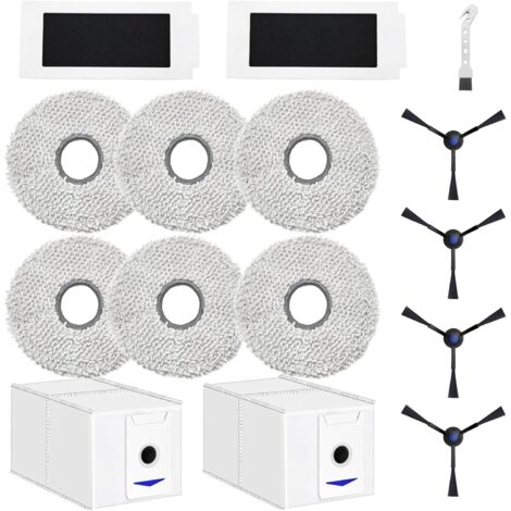 12 Kit Accessori per Ecovacs DEEBOT T30 Pro Omni / T30 Max, 8x Sacchetto per la raccolta polvere, 4x Panni Mop, Set di Accessori per Aspirapolvere Robot