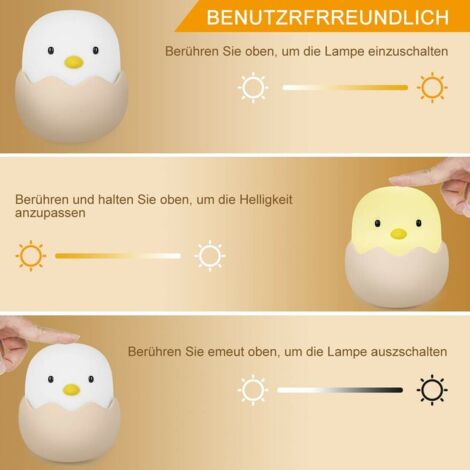 Luce notturna per bambini, controllo touch + silicone + suoni