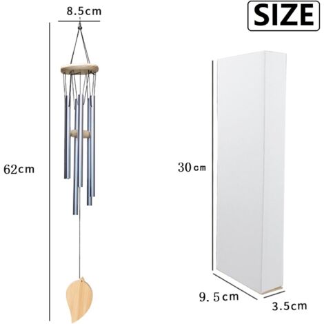BLESSEDLAND Campanelli a vento grandi e profondi, 104 cm, 6 tubi in alluminio, decorazione per esterni, per giardino, cortile, patio e casa (vena di rame