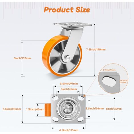 Valex Ruota Girevole In Gomma Da 100 Mm - Foto 4