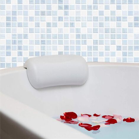 Koelaa Cuscino per Vasca da Bagno con 2 Ventose Antiscivolo - Supporto Ergonomico Comodo per Idromassaggio, Relax in Spa e Bagno, Impermeabile e Lavabile - Nero