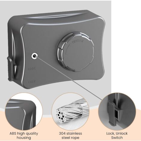 Stendibiancheria Da Viaggio Portatile - Stendibiancheria Retrattile Elastica Regolabile Con 12 Clip Per Vacanze Viaggi Campeggio Balcone Esterno Nero 80696868