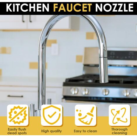 Testa Spruzzatore Estraibile Per Rubinetto Cucina — 2 Modalità (doccia + Bolle) — Filettatura G1/2 — Finitura Spazzolata Resistente