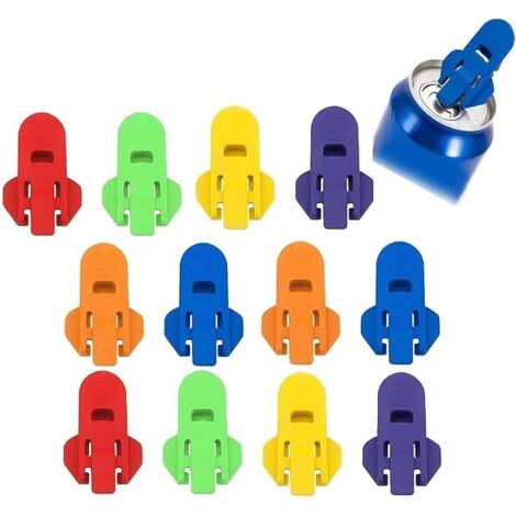 12 Apriscatole Manuali In Plastica - Apri Bottiglie Per Lattine Con Coperchio Antipolvere - Colorati E Riutilizzabili - 2