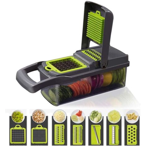 Affettatrice Mandolina Multifunzione In Acciaio Inox - Regolabile Con 3 Lame Per Verdure E Frutta - 3