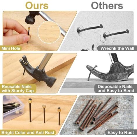 Juego de 90 piezas para colgar cuadros, juego de arte de pared pesado, material para colgar en la pared, juego de ganchos con clavos para colgar cuadros, colgador de cuadros con dientes de sierra, tor