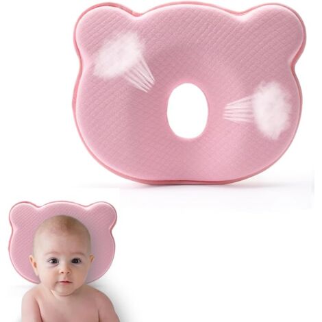 Almohada Ergonómica Viscoelástica Para Bebé | Forma De Oso, Antimigraña, Suave, Color Amarillo
