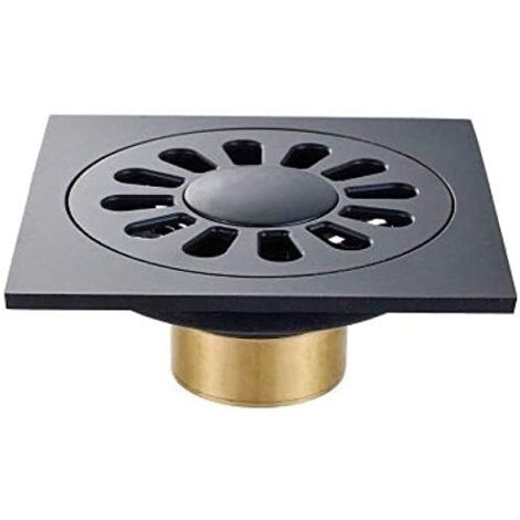 Abflussgitter 10x10cm Quadratisch - Für Dusche & Bodenabläufe In Schwarz/Chrom