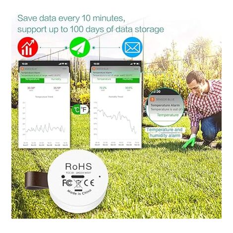 Solar-Thermometer Und Hygrometer, 2er-Pack, Tragbar Produktbild-Vorschau 8