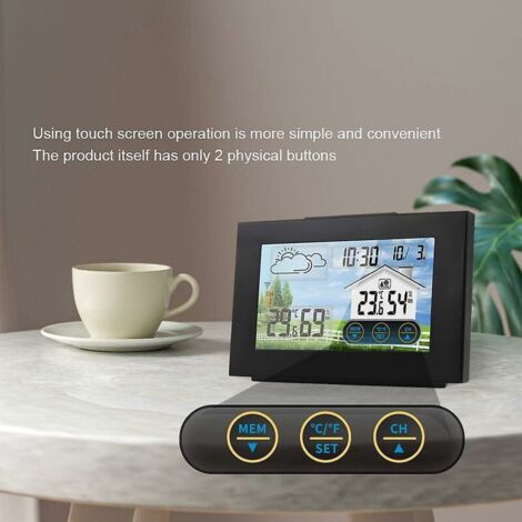 Digitale Wetterstation Mit Außensensor – Hygrometer, Thermometer, Wecker, Touchscreen, Kabellos