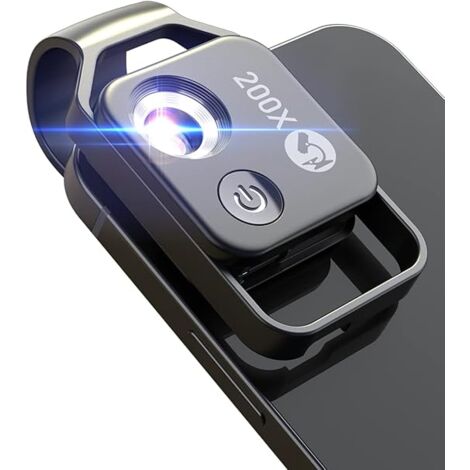 Microscopio Per Smartphone 200X - Con Luci LED E Lente CPL - Per Esplorazione E Hobby