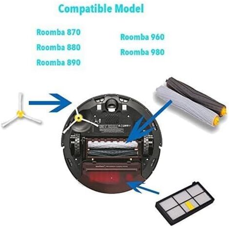 10 Stück HEPA Filter Kompatibel Mit IRobot Roomba 800/900 Serie – Waschbar, Für 800/870/880/960/980
